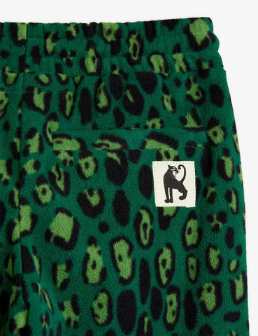Leopard Fleece Trousers Green