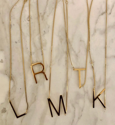 Alphabet Letter Gold Necklace - Zirkuss