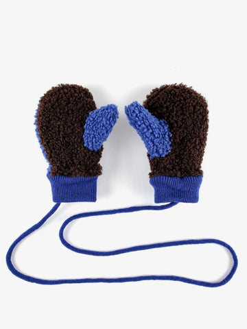 BC Color Block Blue Sheepskin Gloves