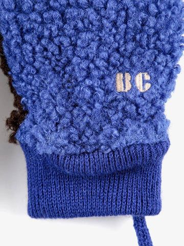 BC Color Block Blue Sheepskin Gloves