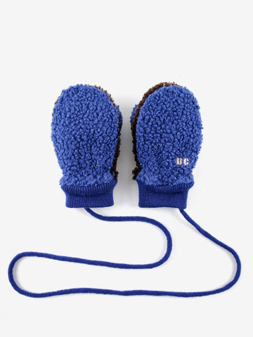 BC Color Block Blue Sheepskin Gloves