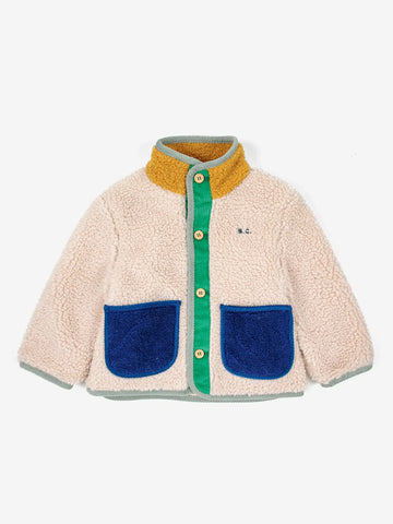Baby Color Block Sheepskin Jacket