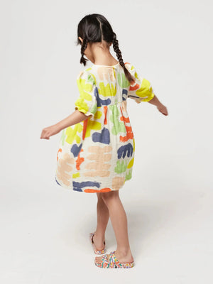 Carnival Kleid mit gepufften Ärmeln aus Webstoff