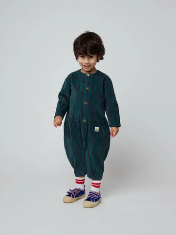 Fun Collection Baby Striped Velvet Overall
