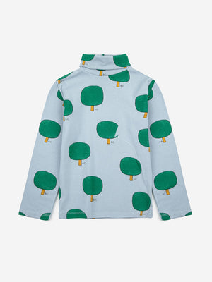 T-shirt mit Rollkragen und grünem Baum