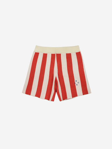Striped Knitted Shorts Woman