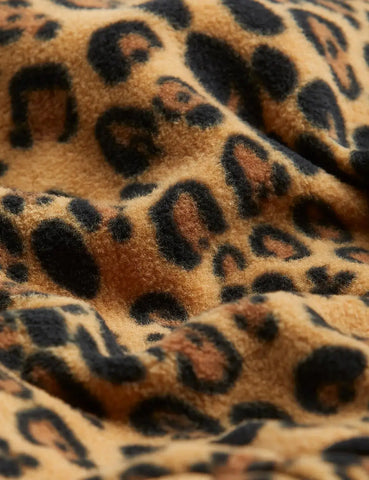 Leopard Fleece Trousers Beige
