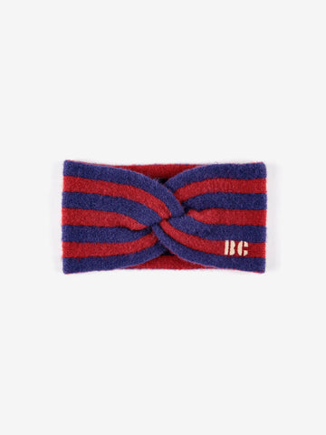 Striped Knitted Red Headband