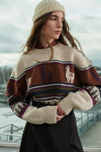 Vivien Knit Sweater Multicolor Beige