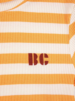 Yellow stripes turtle neck T-shirt