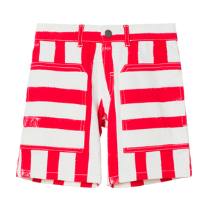 Striped Denim Shorts White/Red (no beschreibung) - Zirkuss