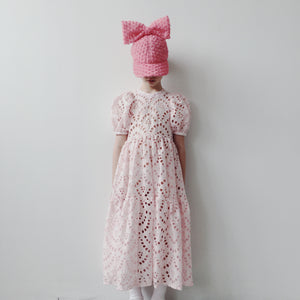 Broderie White/Pink Long Dress Caroline Bosmans | Zirkuss 