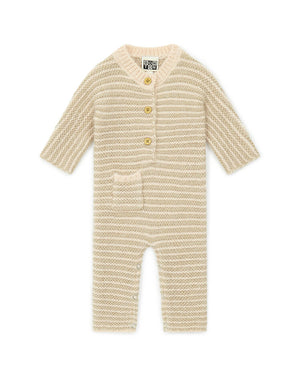 Striped Wool Baby Romper Beige Baby BonTon | Zirkuss 