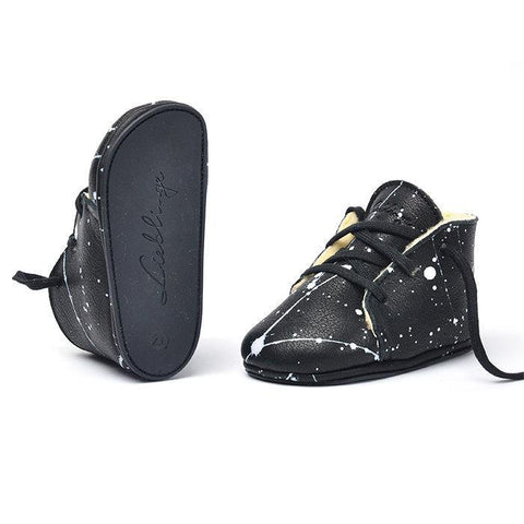 Shoes Baby Desert Boots Black/White Sparkles - Zirkuss