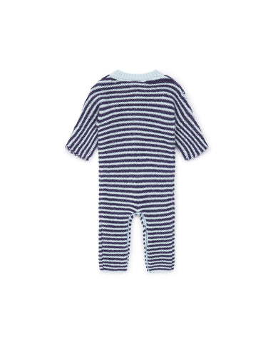 Striped Wool Baby Romper Blue Baby BonTon | Zirkuss 
